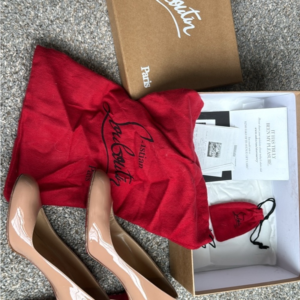 Christian Louboutin “Simple Pumps” + Dust Bag with Heel Tips and box.